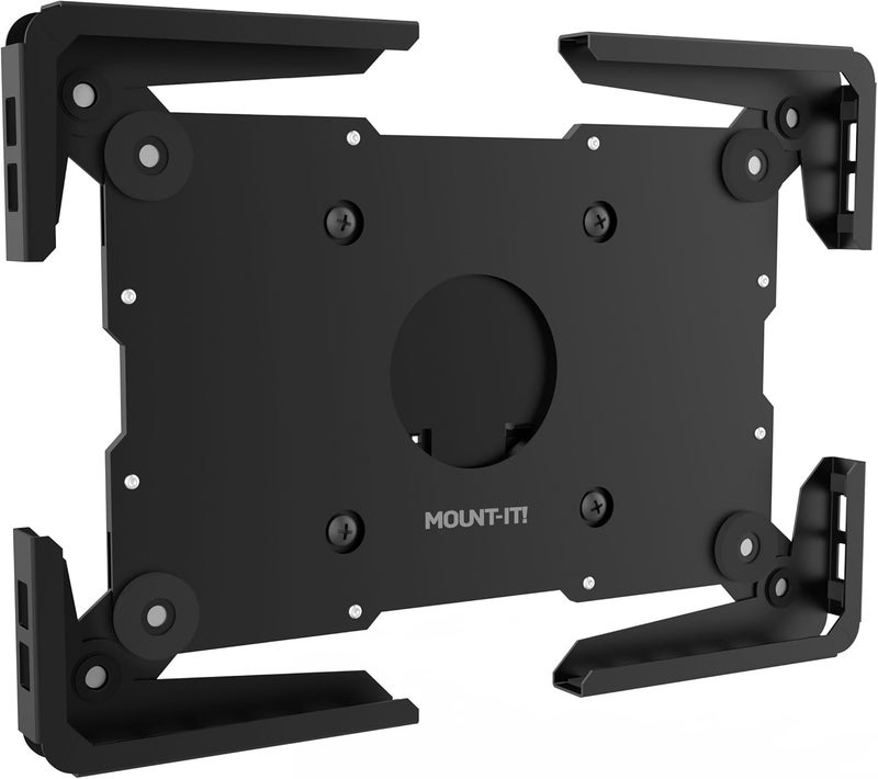 Mount-It! حامل حائط عالمي للأجهزة اللوحية من ماونت-إت!، حامل آيباد مضاد للسرقة، غلاف يناسب الأجهزة اللوحية من حجم شاشة 9.7" إلى 13"، كشك تثبيت حائط مدمج، تصميم فولاذي متين، أسود - Image 2